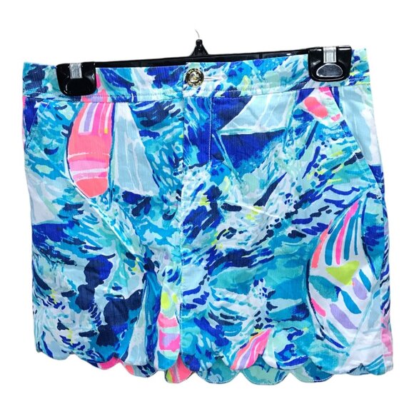 Lilly Pulitzer Blue Aqua‎ Pattern Skort - Picture 1 of 4